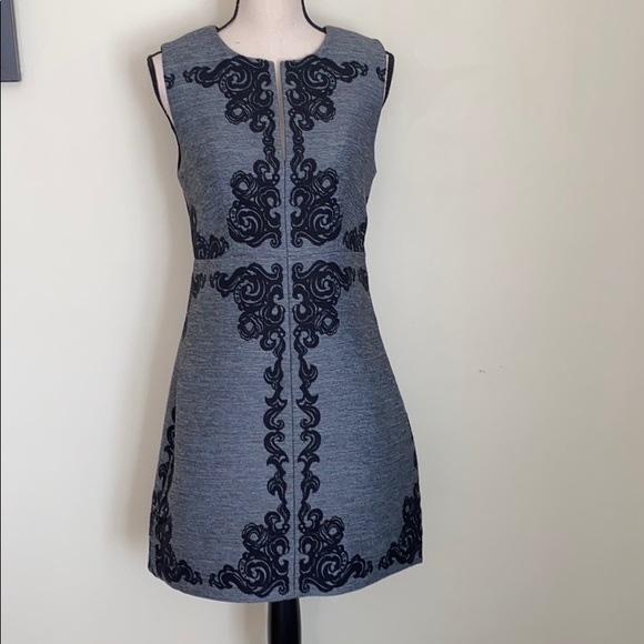 Diane von Furstenberg Yvette Black Gray Dress Sz 8 - Picture 2 of 15